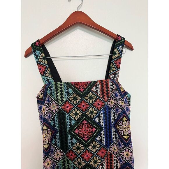Ish Dance With Me Black Patchwork Tank Dress sz L NWT - Picture 1 of 9